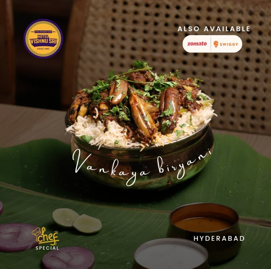 Hotel Vishnu Sri's Chef Special Vankaya Biryani: Marketing Unique Vegetarian Delights