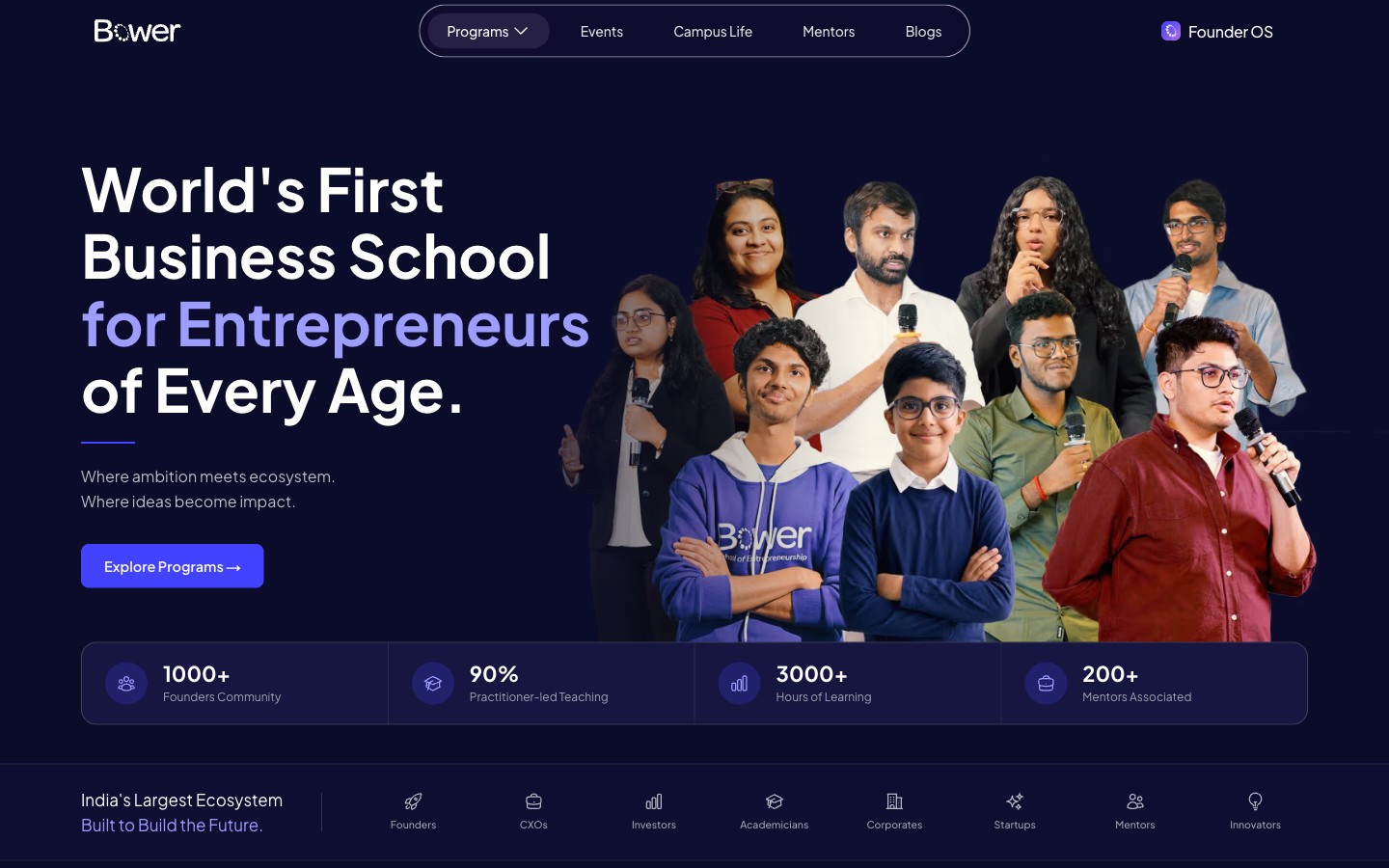 Bower School website home page