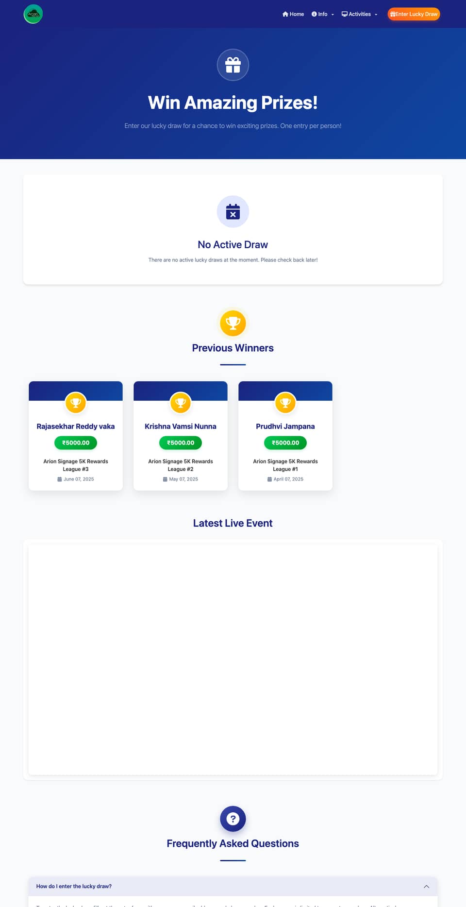 Lucky Draw website