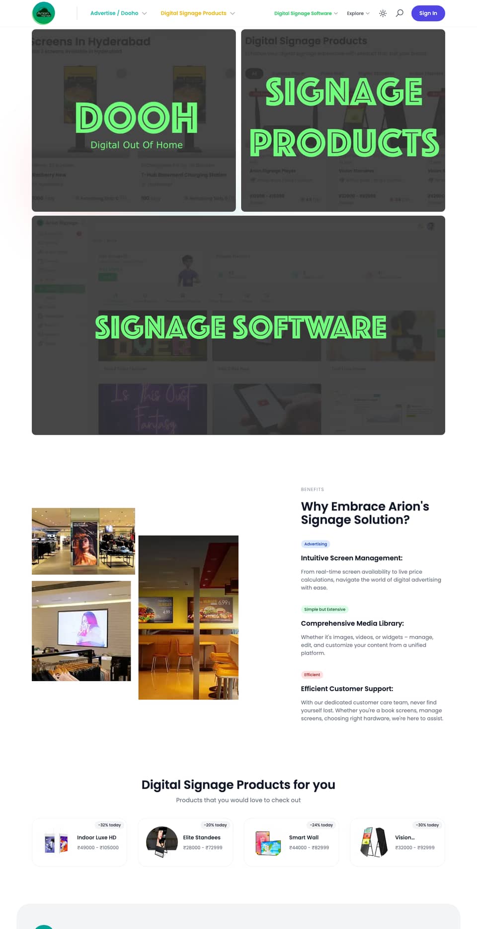 Arion Signage website