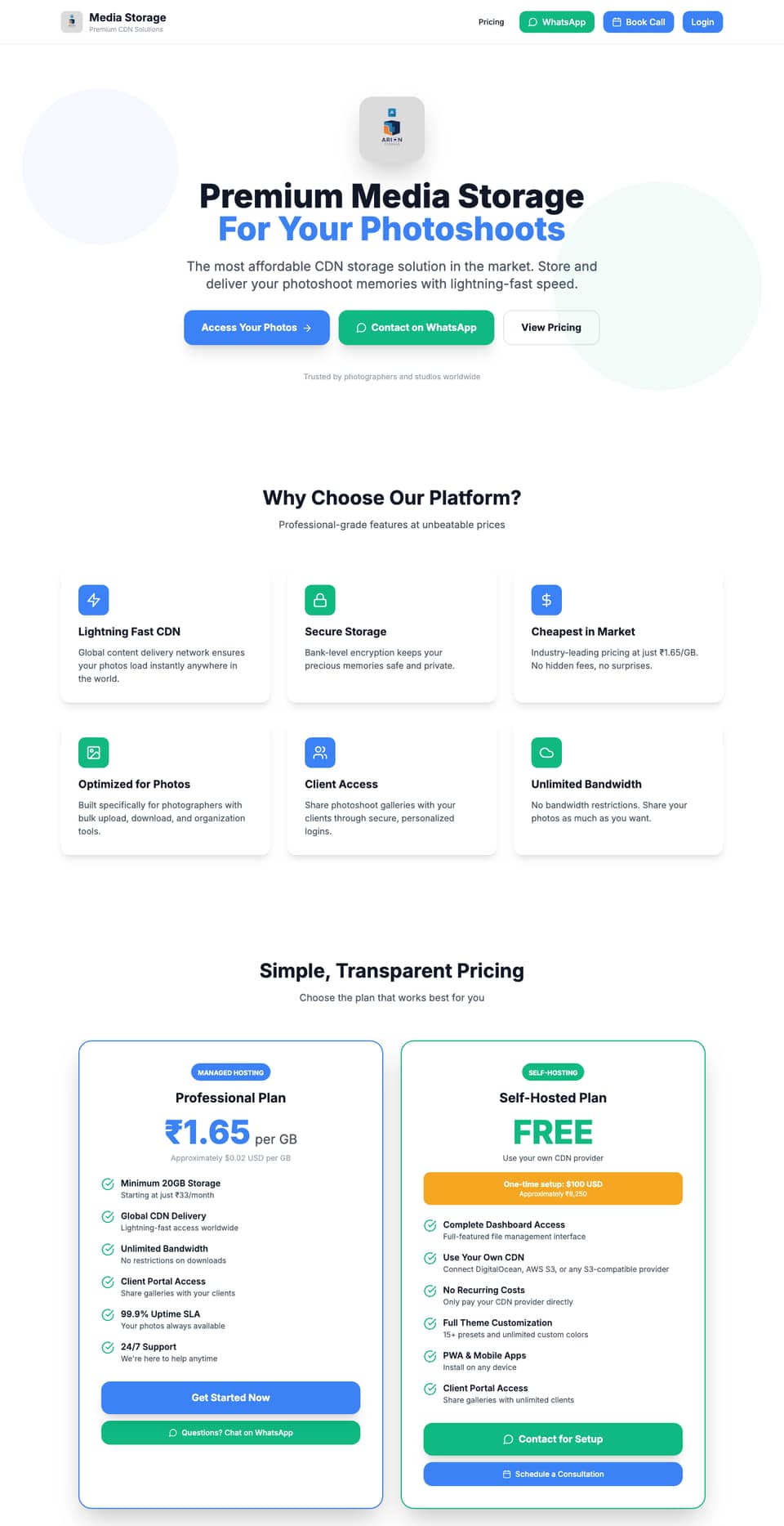 Media Storage website